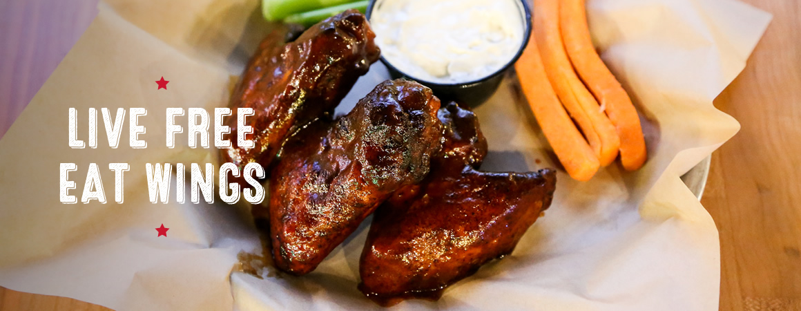 Barbecue wings with dipping sauce